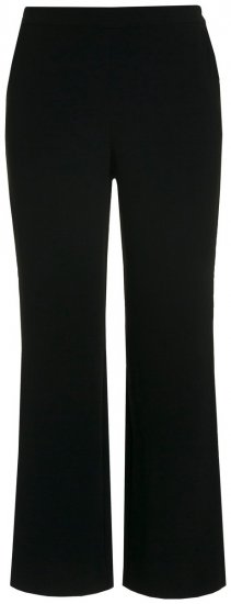 Ulla Popken 813306 Szerokie spodnie garniturowe z gumką w pasie Czarna - Spodnie materiałowe - Szerokie spodnie damskie plus size