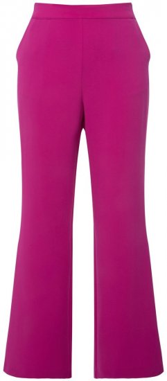 Ulla Popken 813306 Szerokie spodnie garniturowe z gumką w pasie Magenta - Spodnie materiałowe - Szerokie spodnie damskie plus size