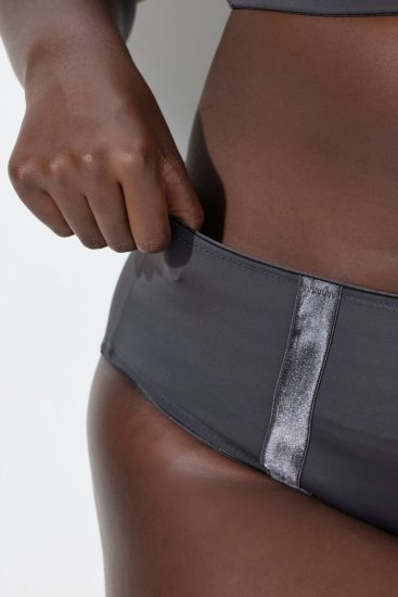 Ulla Popken 815268 Majtki w paski Antracytowa - Majtki - 