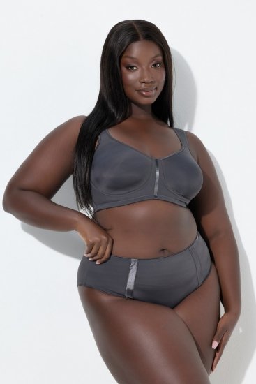 Ulla Popken 815268 Majtki w paski Antracytowa - Majtki - 