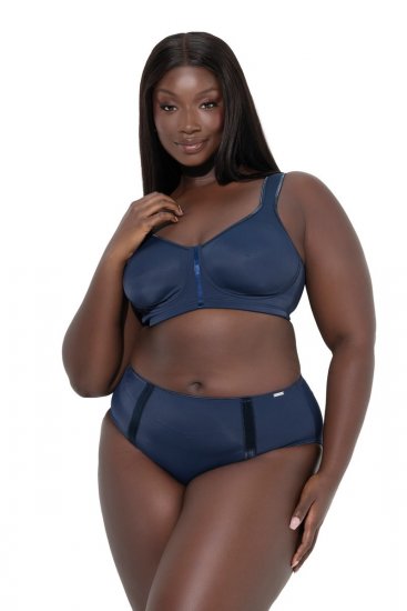 Ulla Popken 815268 Majtki w paski Granatowa - Majtki - 