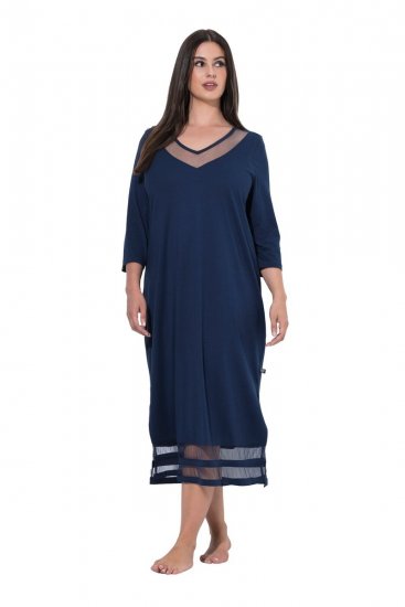 Ulla Popken 815333 Koszula nocna Granatowa - Koszule nocne - 