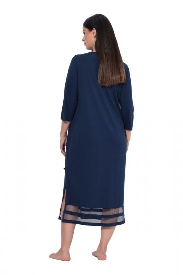 Ulla Popken 815333 Koszula nocna Granatowa - Koszule nocne - 
