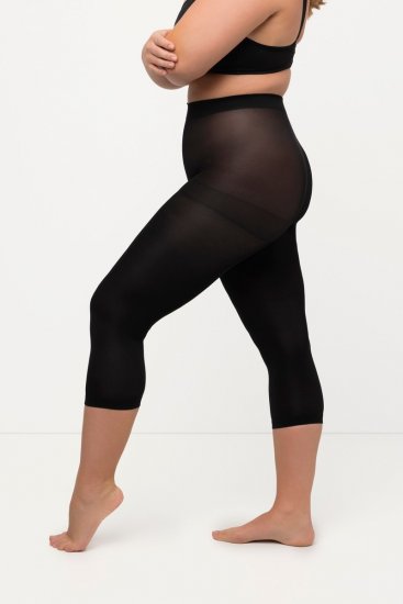 Ulla Popken 815580 Legginsy rajstopowe 3/4 z ochroną ud 80 den Czarna - Rajstopy & skarpetki - 