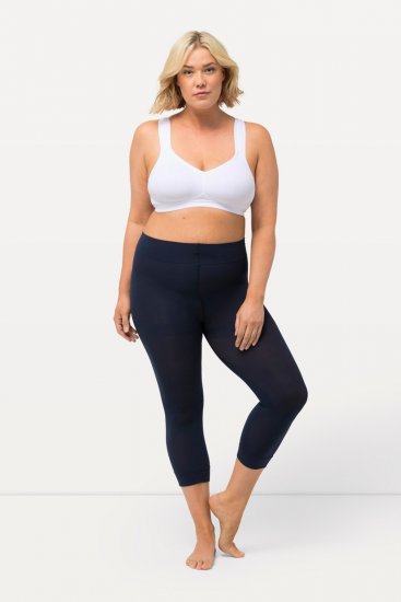 Ulla Popken 815580 Legginsy rajstopowe 3/4 z ochroną ud 80 den Granatowa - Rajstopy & skarpetki - 
