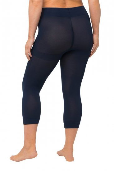 Ulla Popken 815580 Legginsy rajstopowe 3/4 z ochroną ud 80 den Granatowa - Rajstopy & skarpetki - 