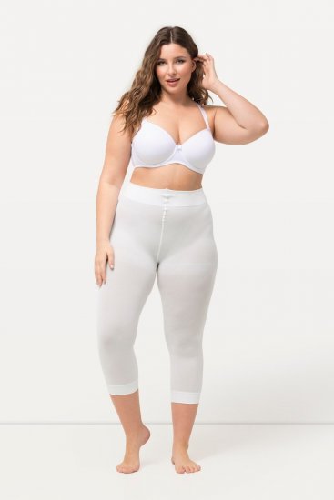 Ulla Popken 815580 Legginsy rajstopowe 3/4 z ochroną ud 80 den Biały - Rajstopy & skarpetki - 