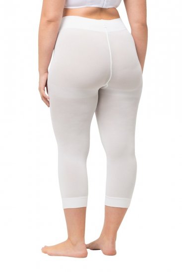 Ulla Popken 815580 Legginsy rajstopowe 3/4 z ochroną ud 80 den Biały - Rajstopy & skarpetki - 