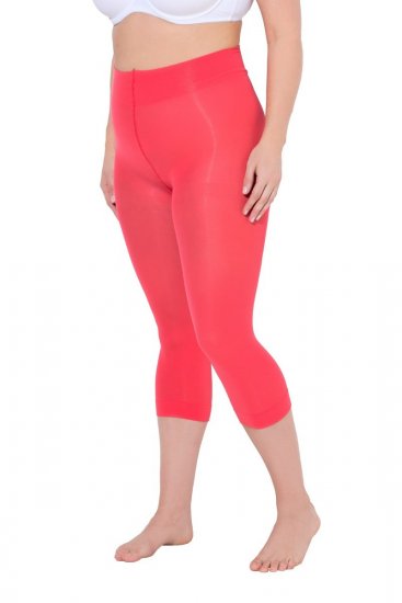 Ulla Popken 815580 Legginsy rajstopowe 3/4 z ochroną ud 80 den Jasnoczerwona - Rajstopy & skarpetki - 