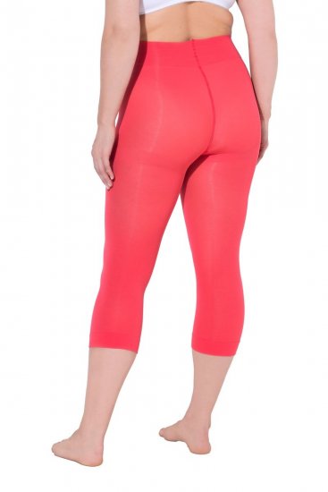 Ulla Popken 815580 Legginsy rajstopowe 3/4 z ochroną ud 80 den Jasnoczerwona - Rajstopy & skarpetki - 