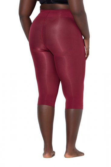 Ulla Popken 815580 Legginsy rajstopowe 3/4 z ochroną ud 80 den Czerwona - Rajstopy & skarpetki - 