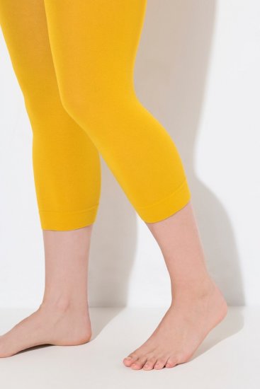 Ulla Popken 815580 Legginsy rajstopowe 3/4 z ochroną ud 80 den Musztardowa - Rajstopy & skarpetki - 