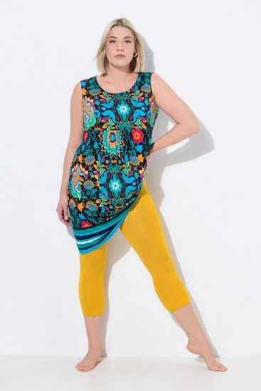Ulla Popken 815580 Legginsy rajstopowe 3/4 z ochroną ud 80 den Musztardowa - Rajstopy & skarpetki - 