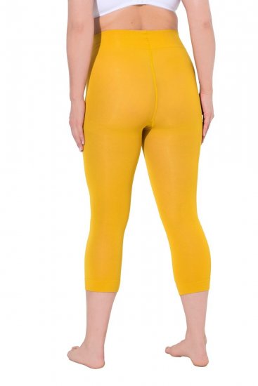 Ulla Popken 815580 Legginsy rajstopowe 3/4 z ochroną ud 80 den Musztardowa - Rajstopy & skarpetki - 
