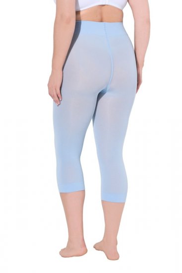 Ulla Popken 815580 Legginsy rajstopowe 3/4 z ochroną ud 80 den Jasnoniebieska - Rajstopy & skarpetki - 