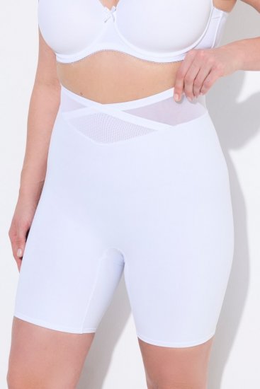 Ulla Popken 816440 Szorty modelujące z wysokim stanem Biały - Bielizna modelująca - 