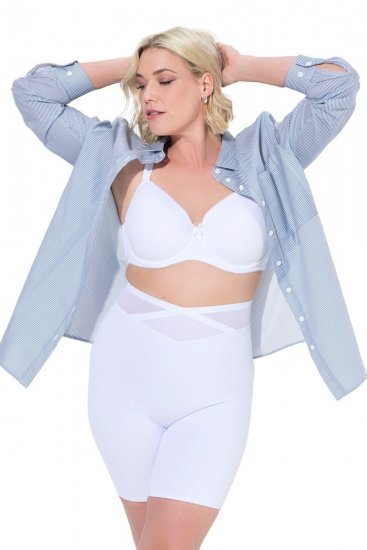 Ulla Popken 816440 Szorty modelujące z wysokim stanem Biały - Bielizna modelująca - 