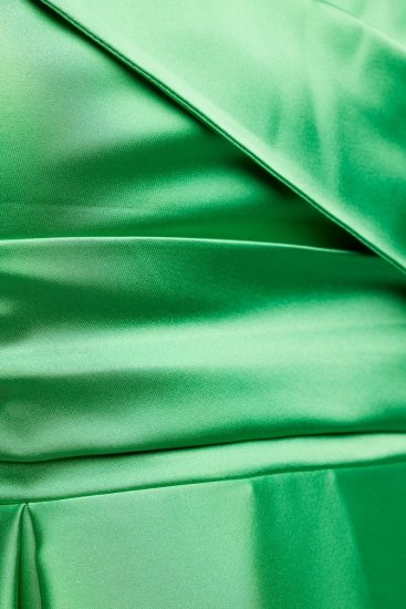 Ulla Popken 817135 Rozkloszowana suknia wieczorowa z dekoltem w szpic Zielona - Sukienki wieczorowe - Wieczorowe sukienki plus size
