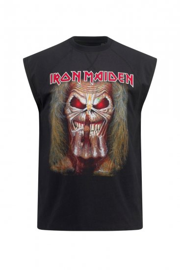 JP1880 Iron Maiden Graphic Comfort Fit Band Tank Top Black - Koszulki - T-shirty meskie Duże Rozmiary - 2XL-14XL