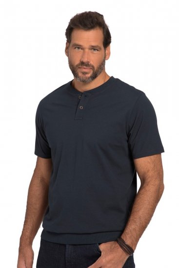JP1880 818628 Koszulka Henley z krojem na brzuch Granatowa - Koszulki - T-shirty meskie Duże Rozmiary - 2XL-14XL