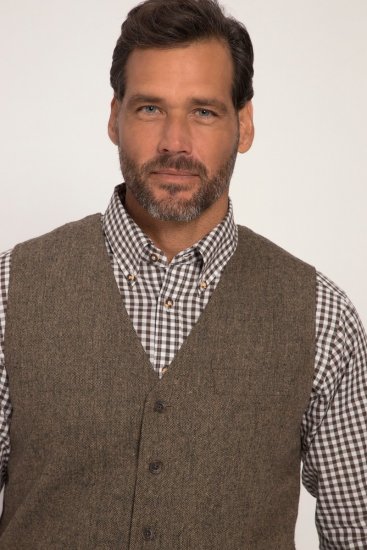 JP1880 Vest Tweed Wool Blend Traditional Light Brown - Garnitury - Garnitury dużych rozmiarach