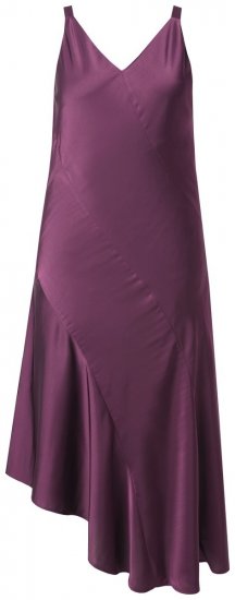 Ulla Popken 820341 Satynowa sukienka bez rękawów z dekoltem w szpic Bordowa - Sukienki wieczorowe - Wieczorowe sukienki plus size
