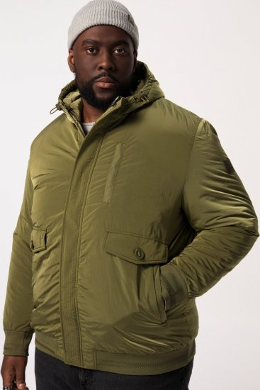 STHUGE Bomber Jacket With Hood Green - Kurtki Męskie Duże Rozmiary - Kurtki Duże rozmiary 2XL-8XL