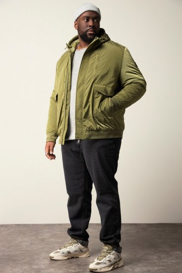 STHUGE Bomber Jacket With Hood Green - Kurtki Męskie Duże Rozmiary - Kurtki Duże rozmiary 2XL-8XL