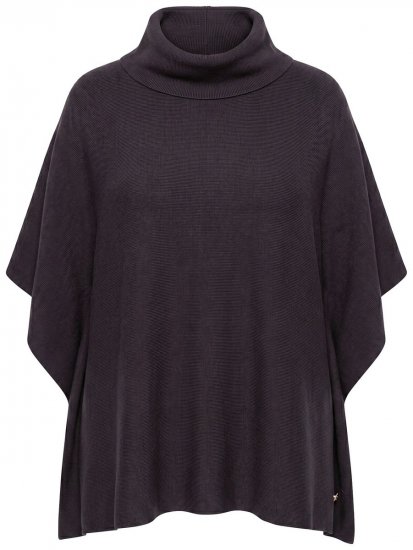 Ulla Popken 820620 Sweter ponczo z golfem Mahoniowa - Ponczo i peleryny - 
