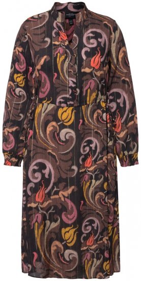 Ulla Popken 820662 Wzorzysta sukienka Czarna - Sukienki wieczorowe - Wieczorowe sukienki plus size