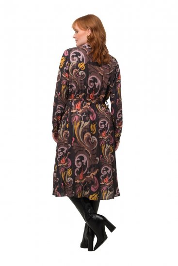 Ulla Popken 820662 Wzorzysta sukienka Czarna - Sukienki wieczorowe - Wieczorowe sukienki plus size