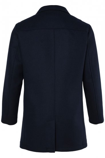JP1880 821066 Pikowany Płaszcz wełniany Granatowy - Kurtki Męskie Duże Rozmiary - Kurtki Duże rozmiary 2XL-8XL