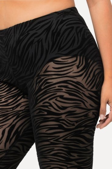 Ulla Popken 822286 Legginsy rajstopowe w zwierzęcy wzór Czarna - Rajstopy & skarpetki - 