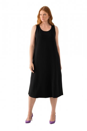 Ulla Popken 823276 Sukienka bez rękawów Czarna - Sukienki maxi - Sukienki maxi w dużych rozmiarach