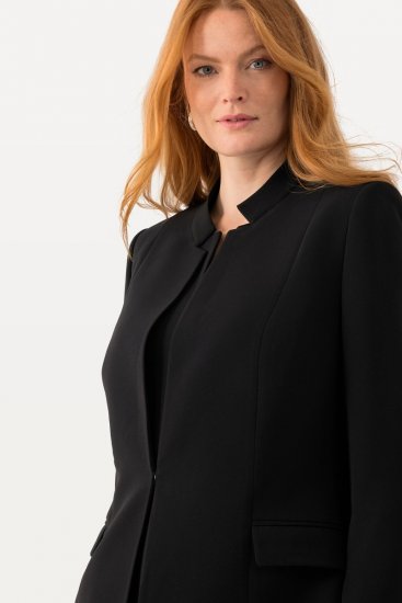 Ulla Popken 823318 Marynarka ze stójką Czarna - Marynarki - Żakiety w dużych rozmiarach