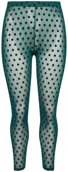 Ulla Popken 823383 Legginsy rajstopowe w kropki Oliwkowa - Rajstopy & skarpetki - 