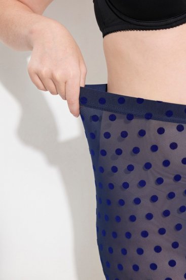 Ulla Popken 823383 Legginsy rajstopowe w kropki Granatowa - Rajstopy & skarpetki - 