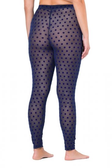 Ulla Popken 823383 Legginsy rajstopowe w kropki Granatowa - Rajstopy & skarpetki - 