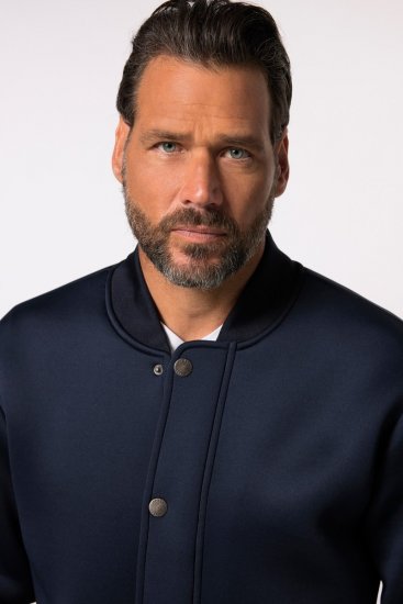 JP1880 College Jacket Scuba Fabric with Zipper Navy - Kurtki Męskie Duże Rozmiary - Kurtki Duże rozmiary 2XL-8XL
