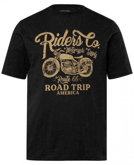 JP1880 T-Shirt Motorcycle Print Black - Koszulki - T-shirty meskie Duże Rozmiary - 2XL-14XL