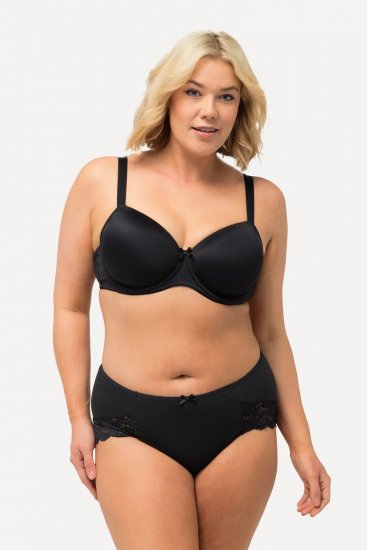 Ulla Popken 824106 Majtki z koronką 2 szt. Czarna - Majtki - 