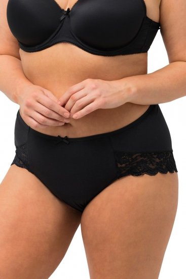 Ulla Popken 824106 Majtki z koronką 2 szt. Czarna - Majtki - 