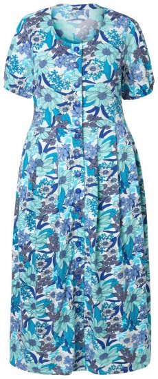 Ulla Popken 824966 Sukienka koszulowa w kwiaty Granatowa - Sukienki koszulowe - 