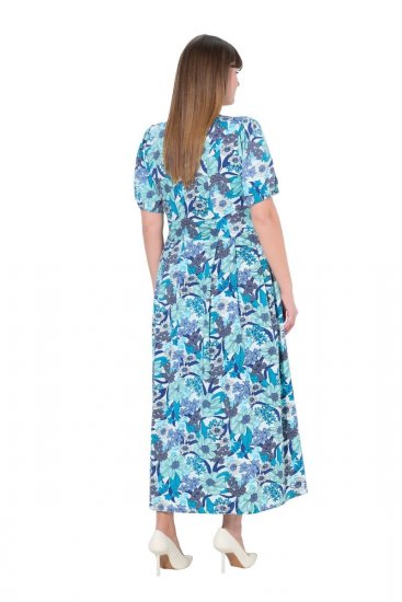 Ulla Popken 824966 Sukienka koszulowa w kwiaty Granatowa - Sukienki koszulowe - 