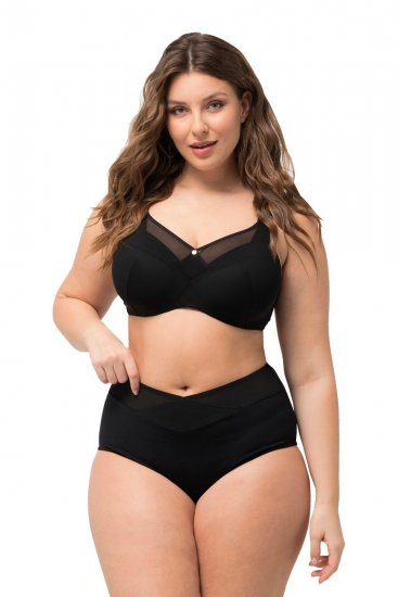 Ulla Popken 825676 Majtki modelujące z wysokim stanem Czarna - Bielizna modelująca - 