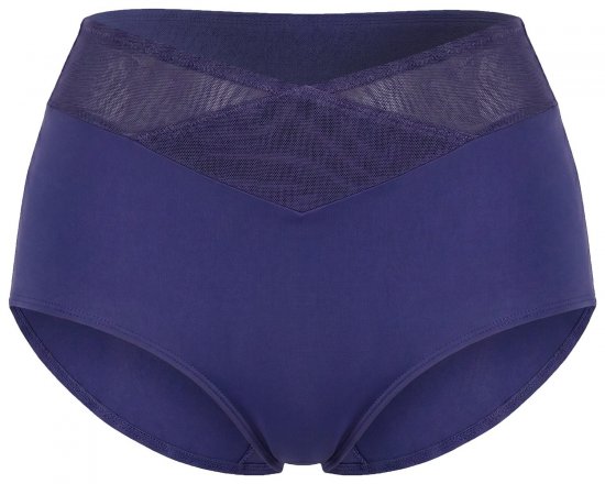Ulla Popken 825676 Majtki modelujące z wysokim stanem Królewski błękit - Bielizna modelująca - 