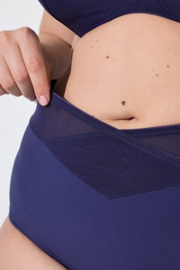 Ulla Popken 825676 Majtki modelujące z wysokim stanem Królewski błękit - Bielizna modelująca - 