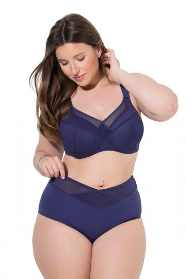 Ulla Popken 825676 Majtki modelujące z wysokim stanem Królewski błękit - Bielizna modelująca - 