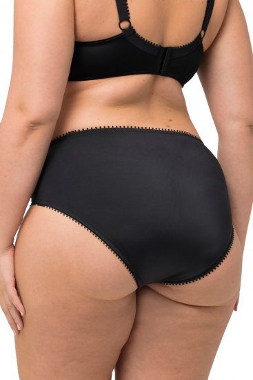 Ulla Popken 825790 Majtki w kwiaty z koronką Czarna - Majtki - 
