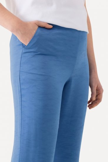 Ulla Popken 826163 Szerokie spodnie garniturowe Denimowy niebieski - Spodnie materiałowe - Szerokie spodnie damskie plus size